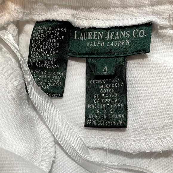 Lauren Ralph Lauren Jeans Co. White Wide Leg Sailor Jeans, 100% Cotton, Size 4 - Picture 14 of 16